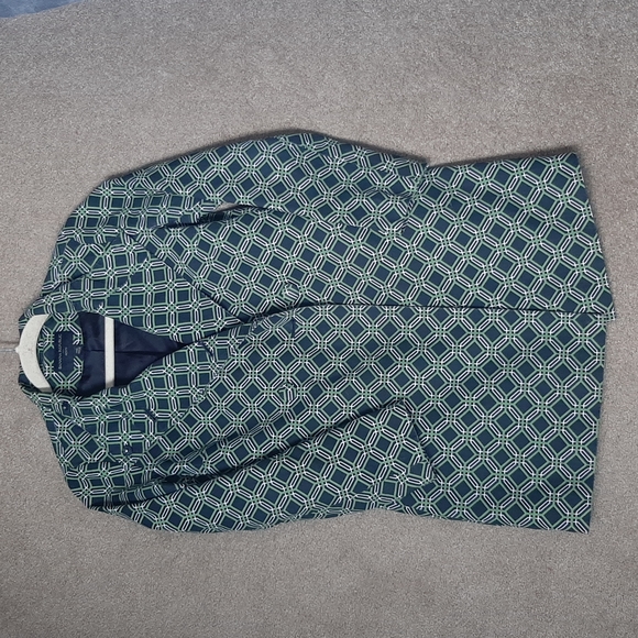 Women's Banana Republic Petite Retro 60's Printed Trench Coat Size XS - Picture 2 of 16